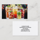 Drankjes assorti Mix | Bloemige achtergrond Visitekaartje (Voorkant / Achterkant)