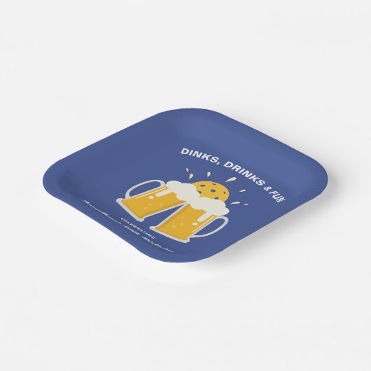 Drankjes & Drinken Bier Mokken juichen Pickleball Papieren Bordje (Gebogen)