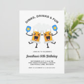 Drankjes & Drinken Bier Mokken Pickleball Verjaard Kaart (Staand voorkant)