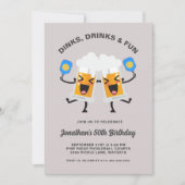 Drankjes & Drinken Bier Mokken Pickleball Verjaard Kaart (Voorkant)