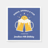 Drankjes & Drinken Bier Mokken Pickleball Verjaard Servet (Voorkant)