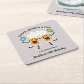 Drankjes & Drinken Cartoon Bier Mokken Custom Pick Kartonnen Onderzetters (Schuin)