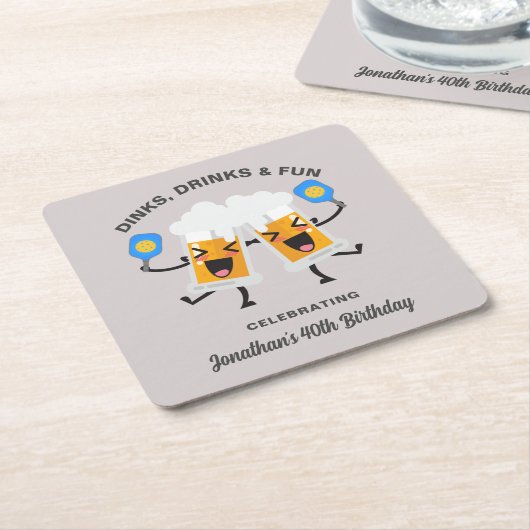 Drankjes & Drinken Cartoon Bier Mokken Custom Pick Kartonnen Onderzetters (Schuin)