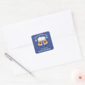 Drankjes & Drinken Cartoon Bier Mokken Custom Pick Vierkante Sticker (Envelop)
