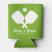 Drankjes Drinken Pickleball Paddles Gepersonalisee Blikjeskoeler (Voorkant)