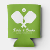 Drankjes Drinken Pickleball Paddles Gepersonalisee Blikjeskoeler (Achterkant)