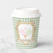 Drankjes en Drinken | Preppy Pickle Ball Papieren Bekers (Voorkant)