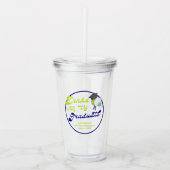 Drankjes met Afstuderen Groen Pickleball Afstudere Acryl Drinkbeker (Voorkant)