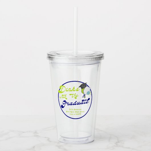 Drankjes met Afstuderen Groen Pickleball Afstudere Acryl Drinkbeker (Voorkant)