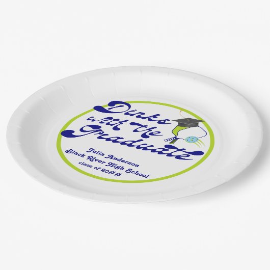 Drankjes met het Afstuderen Pickleball Afstuderen Papieren Bordje (Gekanteld)