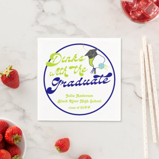 Drankjes met het Afstuderen Pickleball Afstuderen Servet (Insitu)