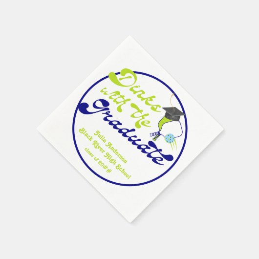 Drankjes met het Afstuderen Pickleball Afstuderen Servet (Hoek)