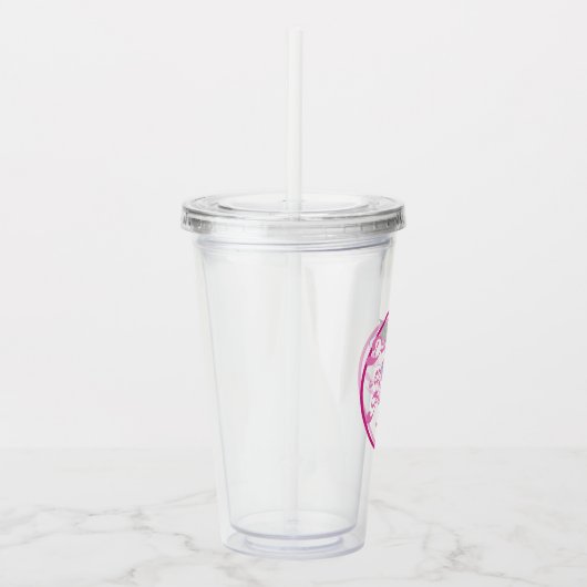 Drankjes met het Afstuderen Pink Pickleball Afstud Acryl Drinkbeker (Rechts)