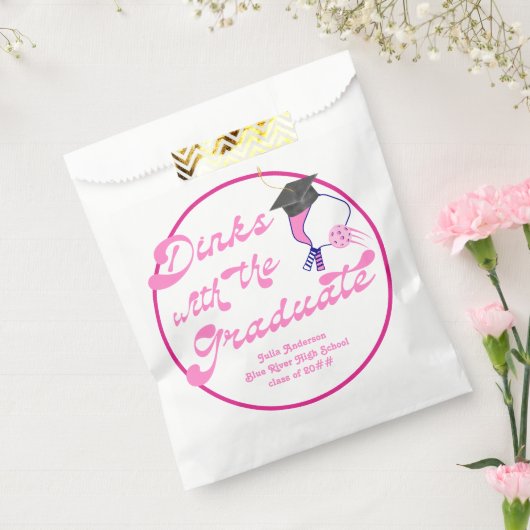 Drankjes met het Afstuderen Pink Pickleball Afstud Bedankzakje (Gezegeld)