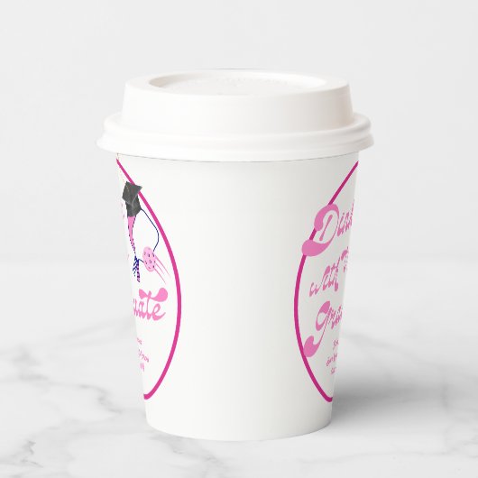 Drankjes met het Afstuderen Pink Pickleball Afstud Papieren Bekers (Links)