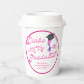Drankjes met het Afstuderen Pink Pickleball Afstud Papieren Bekers (Achterkant)