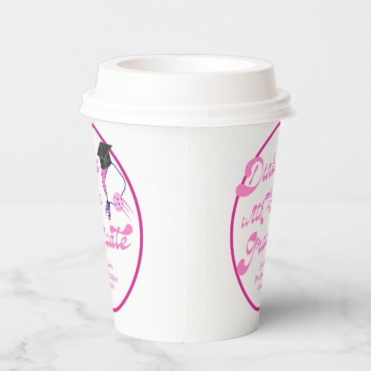 Drankjes met het Afstuderen Pink Pickleball Afstud Papieren Bekers (Rechts)
