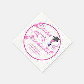 Drankjes met het Afstuderen Pink Pickleball Afstud Servet (Hoek)