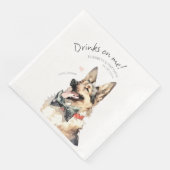 Drankjes Op Mij Duitse Herder Waterverf Pret Hond Servet (Hoek)