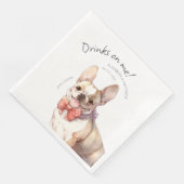 Drankjes Op Mij Franse Bulldog Aquarel Plezierige  Servet (Hoek)