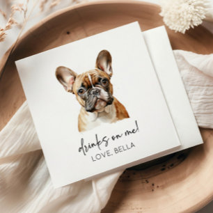 Drankjes Op Mij! Franse Bulldog Hond Huwelijk Servet