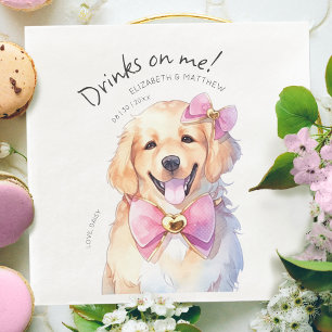 Drankjes Op Mij Goldie Aquarel Pret Hond Huisdier Servet