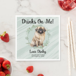 Drankjes Op Mij! Pekingese Hondenservetten met Fot Servet