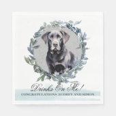 Drankjes op mij! Zwarte Lab hond servetten met fot (Voorkant)