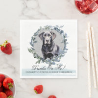 Drankjes op mij! Zwarte Labradors Servetten met Fo