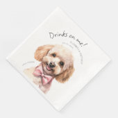Drankjes Op Mijn Poodle Waterverf Pret Dog Hond Servet (Hoek)