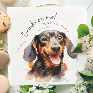 Drankjes Zijn Op Mij Dachshund Aquarel Pret Hond H Servet