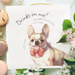 Drankjes Zijn Op Mij Franse Bulldog Aquarel Leuke  Servet