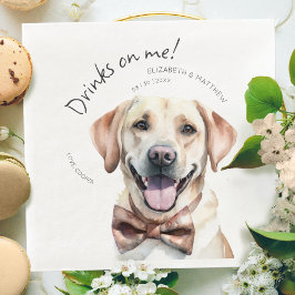 Drankjes Zijn Op Mij Labrador Waterverf Pret Hond  Servet