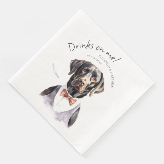 Drankjes Zijn Op Mij Labrador Waterverf Pret Honde Servet (Hoek)