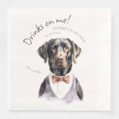 Drankjes Zijn Op Mij Labrador Waterverf Pret Honde Servet (Voorkant)