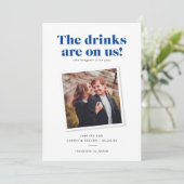 Drankjes Zijn Op Ons Grappige Huwelijk Opsparen Vo Save The Date (Staand voorkant)