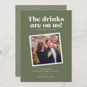 Drankjes Zijn Op Ons Grappige Huwelijk Save the Da Save The Date (Voorkant / Achterkant)