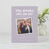 Drankjes Zijn Op Ons Grappige Huwelijk Save the Da Save The Date (Staand voorkant)