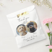 Drankjes Zijn Op Ons Huisdier Hond 2 Foto Huwelijk Bedankzakje (Gezegeld)