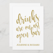 Drankjes zijn van ons! Betaalbare trouwfeestbar bo Kaart (Voorkant / Achterkant)