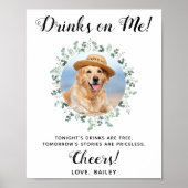Drankjes Zijn Voor Mij Hond Open Bar Foto Hondenbr Poster (Voorkant)