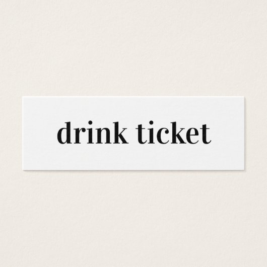 Drankkaart Trouw Bar Token Card Vet Mini Visitekaartjes (Voorkant)