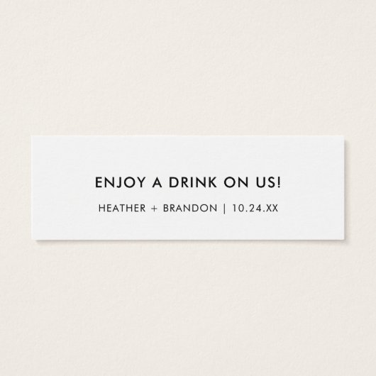 Drankkaart Trouw Bar Token Card Vet Mini Visitekaartjes (Achterkant)