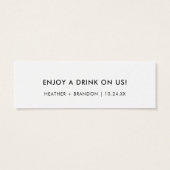 Drankkaartje Tropische Bruiloftsbar Tokenkaart Mini Visitekaartjes (Achterkant)