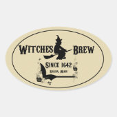Dranklabel - Heksen Brouwen Ovale Sticker (Voorkant)