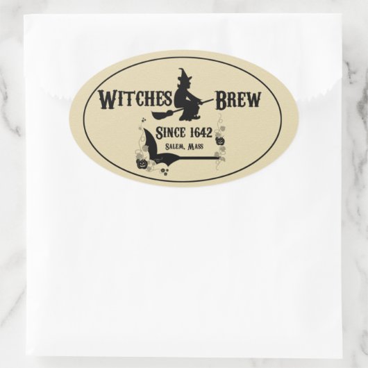 Dranklabel - Heksen Brouwen Ovale Sticker (Tas)