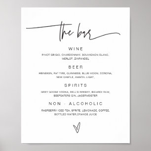 Drankmenu Huwelijksbar Bord Ontvangst Poster G400