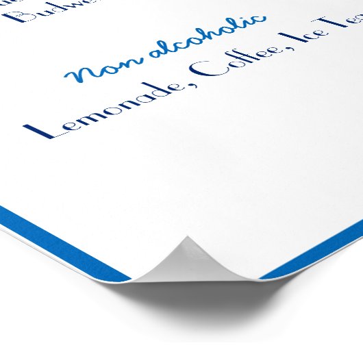 Drankmenu Trouwposter Poster (Hoek)