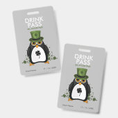Drankpas voor St. Patrick's Day Badge (Voor- en achterkant)