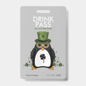 Drankpas voor St. Patrick's Day Badge (Achterkant)
